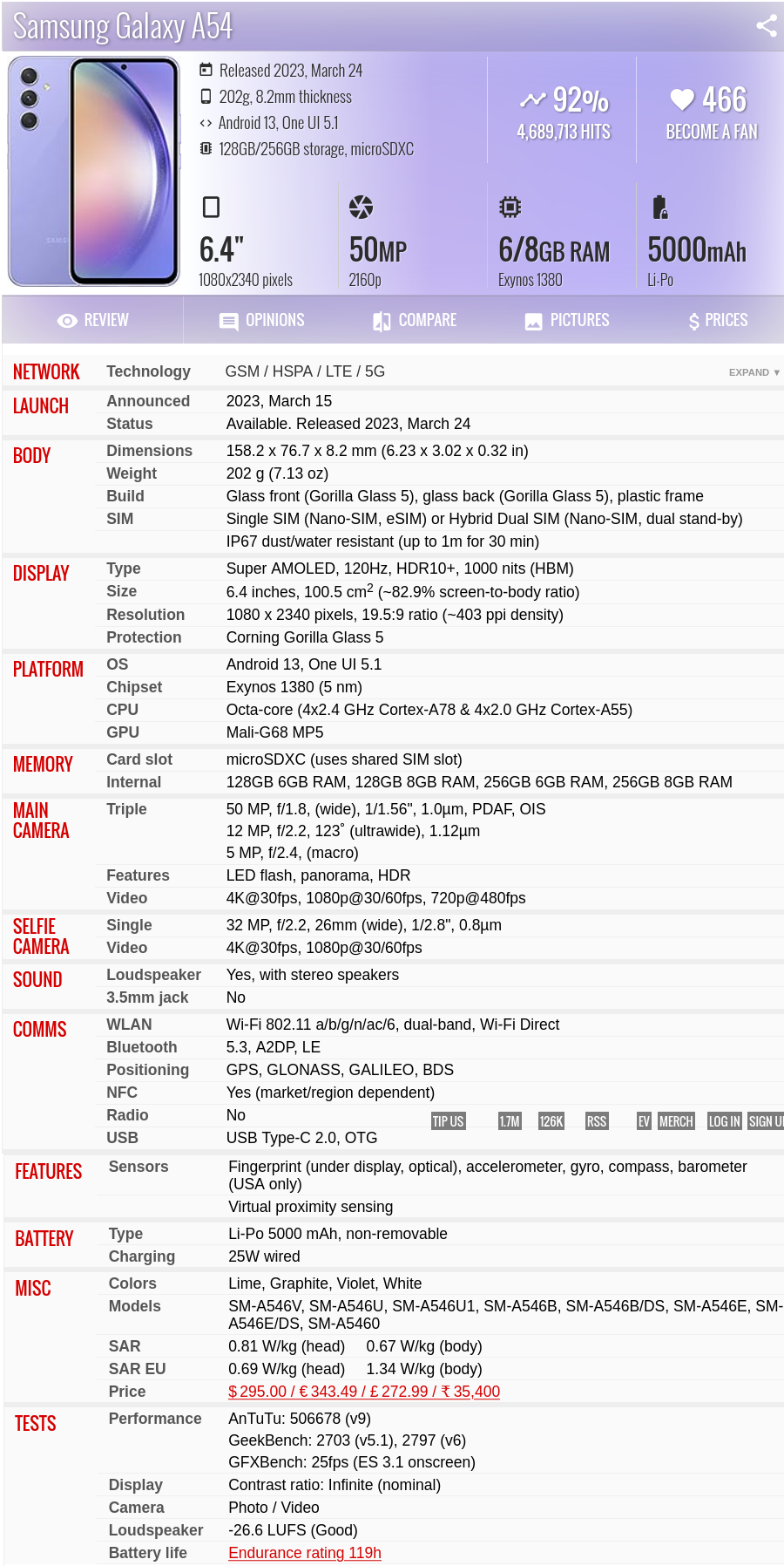 specs